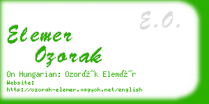 elemer ozorak business card